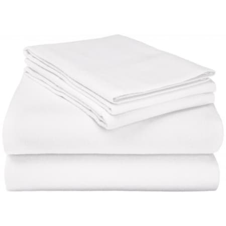 Superior  Impressions by Luxor Treasures FLAQNSH SLWH Cotton Flannel Queen Sheet Set Solid; White FLAQNSH SLWH